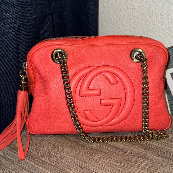 Gucci Small Soho Double Chain Shoulder Bag in Begonia Pink 308983 PRICE IS FIRM - Picture 2 of 16